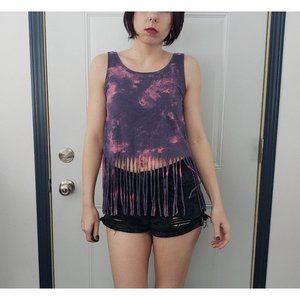 NWT Purple and Pink Tie-dye Fringe Tank‎